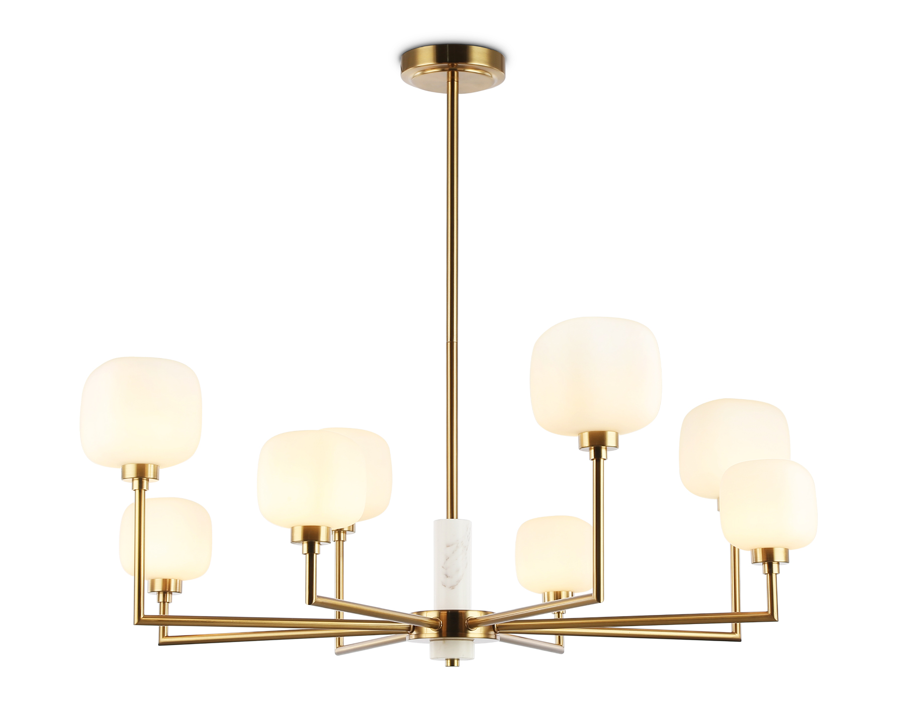 Светильник на штанге LH53017/8 BS/FR латунь/белый матовый G9*8 max 40W D830*680