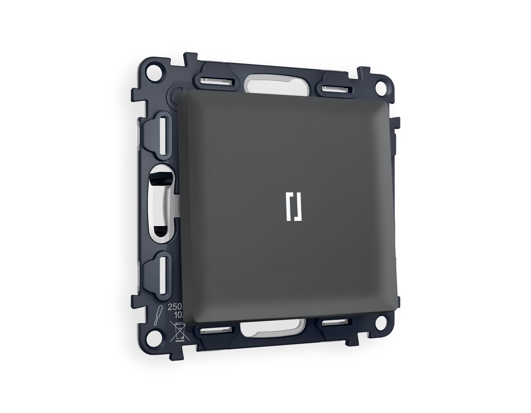 MA902015 Комплект механизма 1-кл выкл с подсв 5600K ALFA Графит мягкое кас QUANT(AP9020,VM101,G14W)