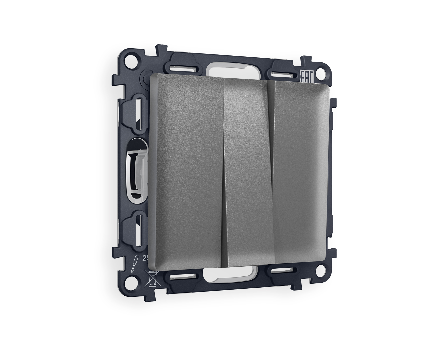 MA655010 Комплект механизма 3-кл выключателя ALFA Антрацит серый QUANT (AP6550, VM133)