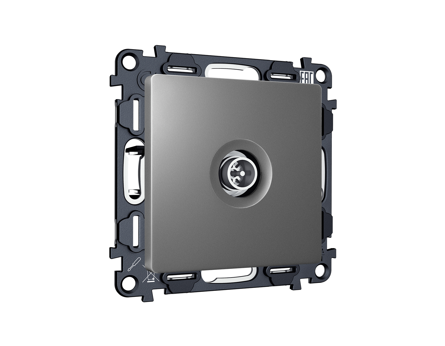 MA663005 Комплект механизма TV розетки оконечной экранированной 5-1000MHz 3dB ALFA Антрацит серый QU