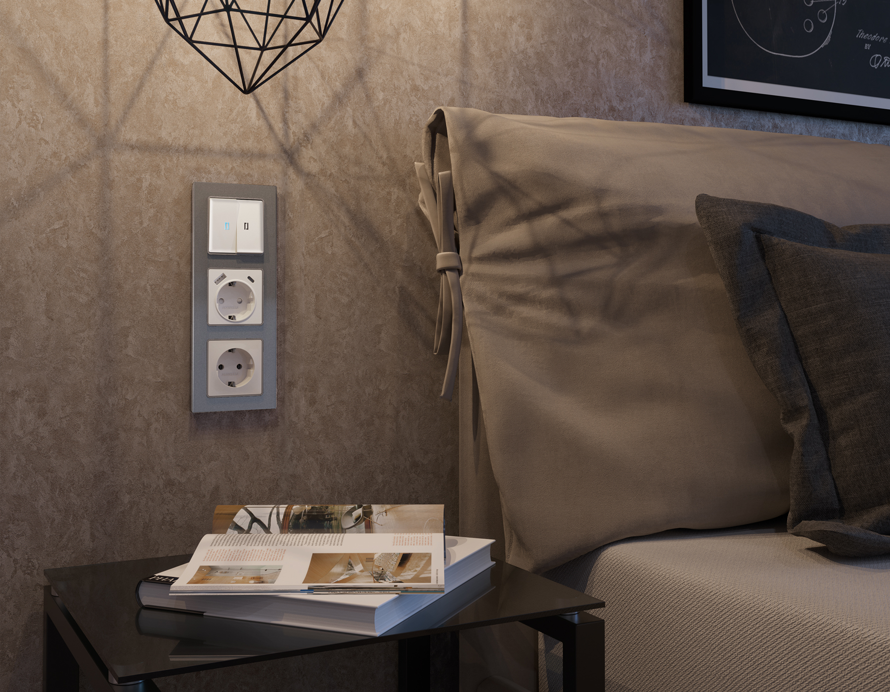 AF330655 Рамка ALFA Platos (Антрацит серый Стекло органическое) 5-ая