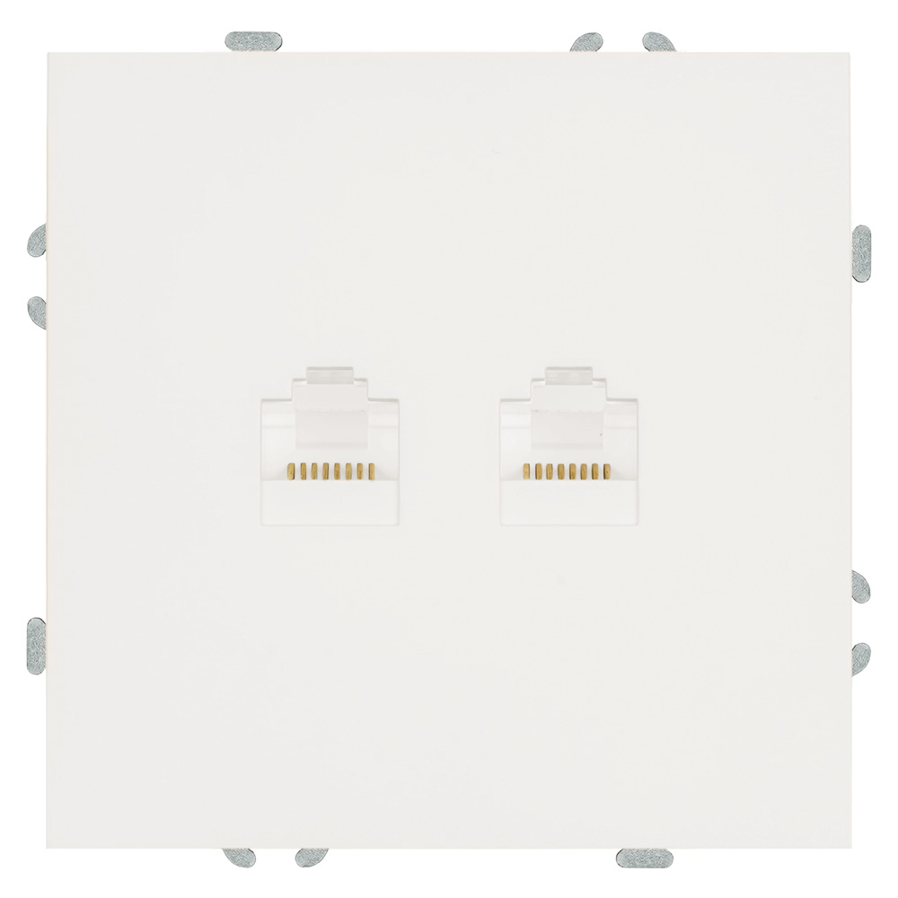 Розетка компьютерная 2-местная RJ-45 (механизм), серия Эмили, RST00-5111-01, белый фарфор