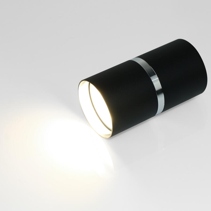 Спот GWL-GU10-M-IP20 Диаметр Черный+ Серебряное кольцо 