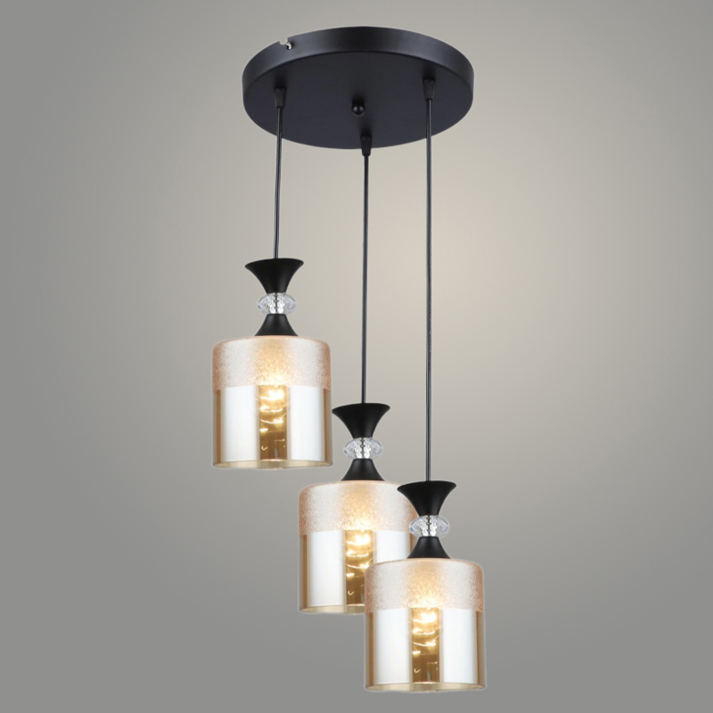 Подвес N5829/3HQ BK+AM черный 3х40W Е27 d330 h800, QH23
