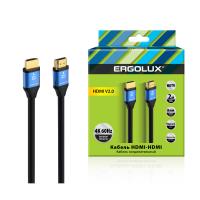 ERGOLUX ELX-VC01-HDMI (Кабель видео HDMI-HDMI, 4К, 60Гц, 2м, PVC+Металл, Черный, Коробка)