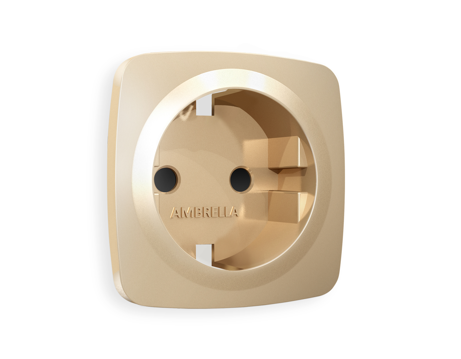 OP6070 Лицевая панель OMEGA (Шампань) для электрической розетки с заземлением со шторками QUANT