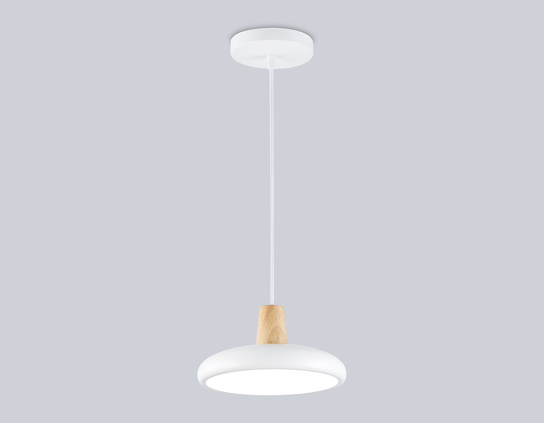Светильник светодиодный подвесной AMBRELLA FL4838 WH/WD белый/дерево 24W 3000-6000K D200*800 без ПДУ