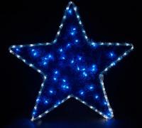 Световая фигура FERON LT015 "звезда"  230V 4м LEDбелый+синий, 24LED/1м, 4.8W,20mA,IP44, шнур 1,5м