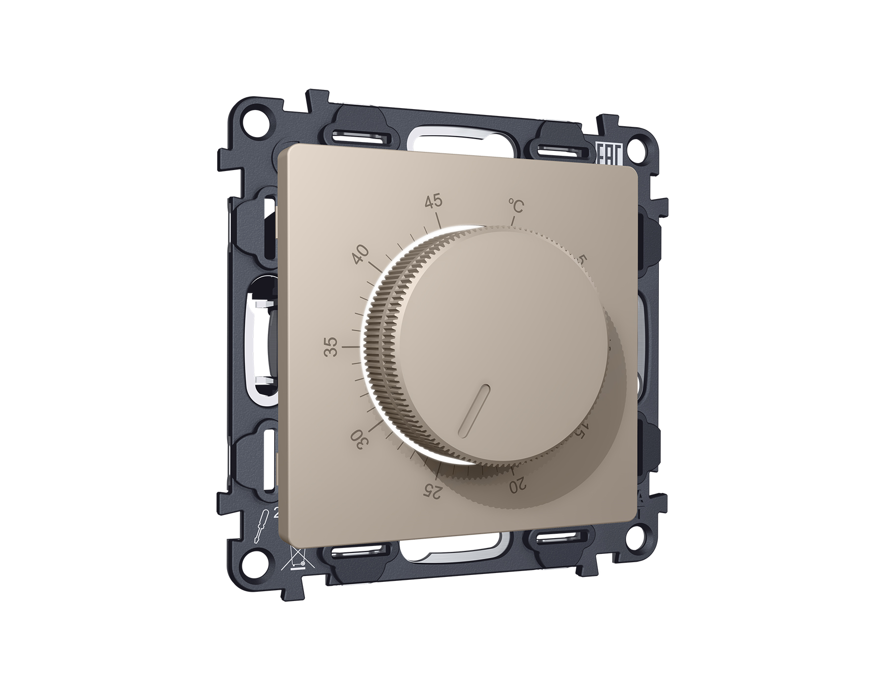 MA365710 Комплект механ терморегулят с датч для теплого пола с подсв Серо-беж матов (AP3657, VM1381)