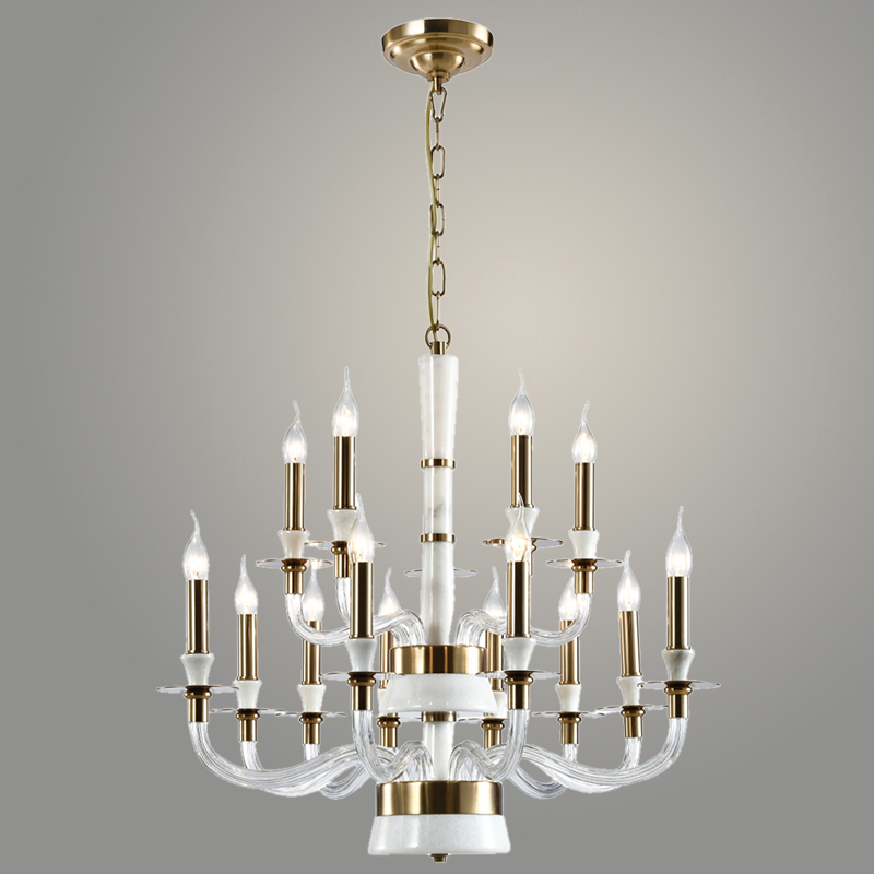 Люстра BL682GU/10+5A WT+AB белый/бронза 15х40W E14 d870 h700, BLK24