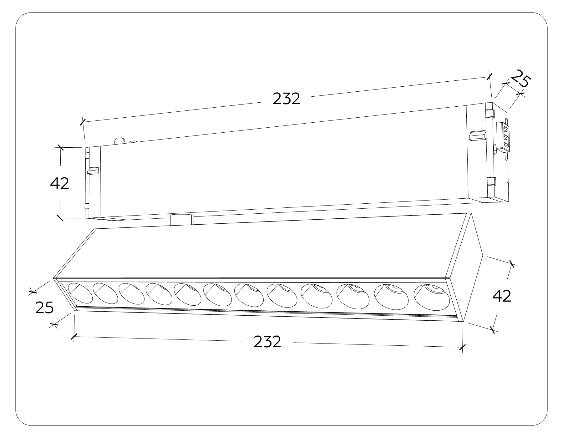 Светильник для Magnetic 220V GL1341 WH белый IP20 12W 3000K-6400K 24° 232*25*112 (Без ПДУ)димм.управ