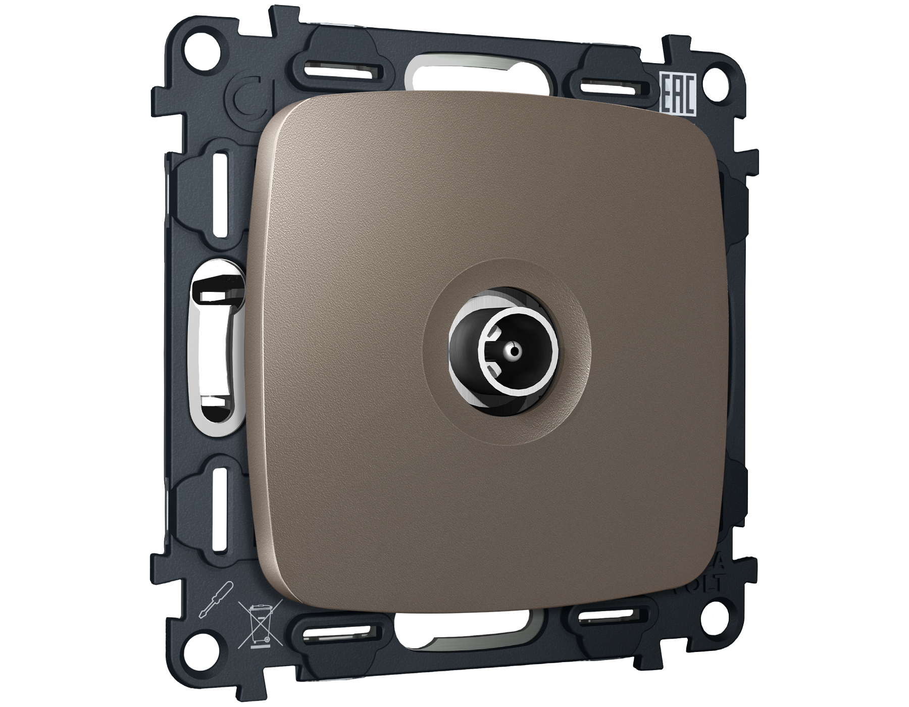 MO643030 Комплект механизма TV розетки прох OMEGA Тем/бронз матов 5-1000 MHz 4dB QUANT(OP6430,VM211)