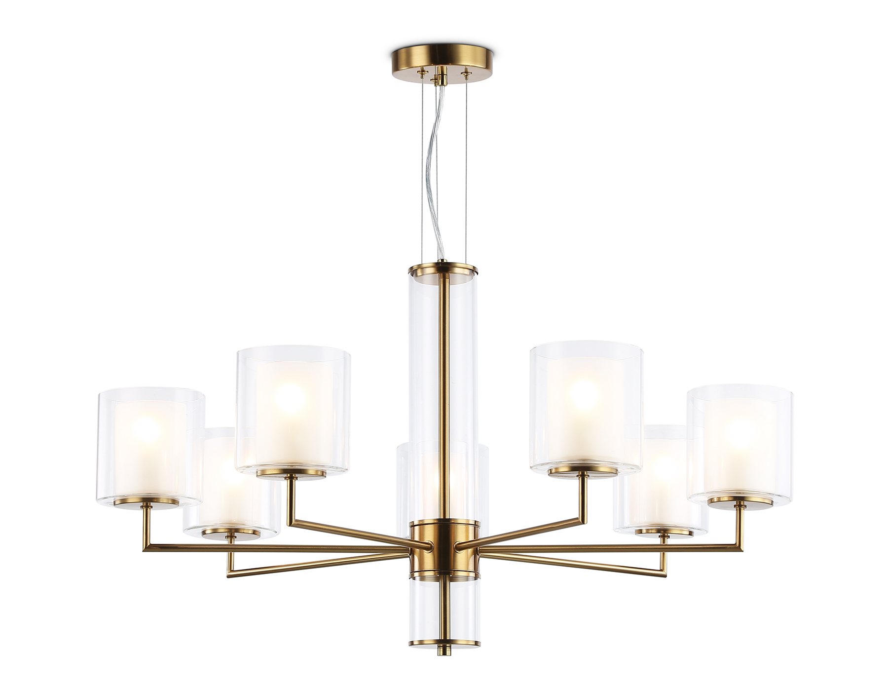 Светильник подвесной LH56013/7 BS/FR латунь/белый матовый E14*7 max 40W D790*1260