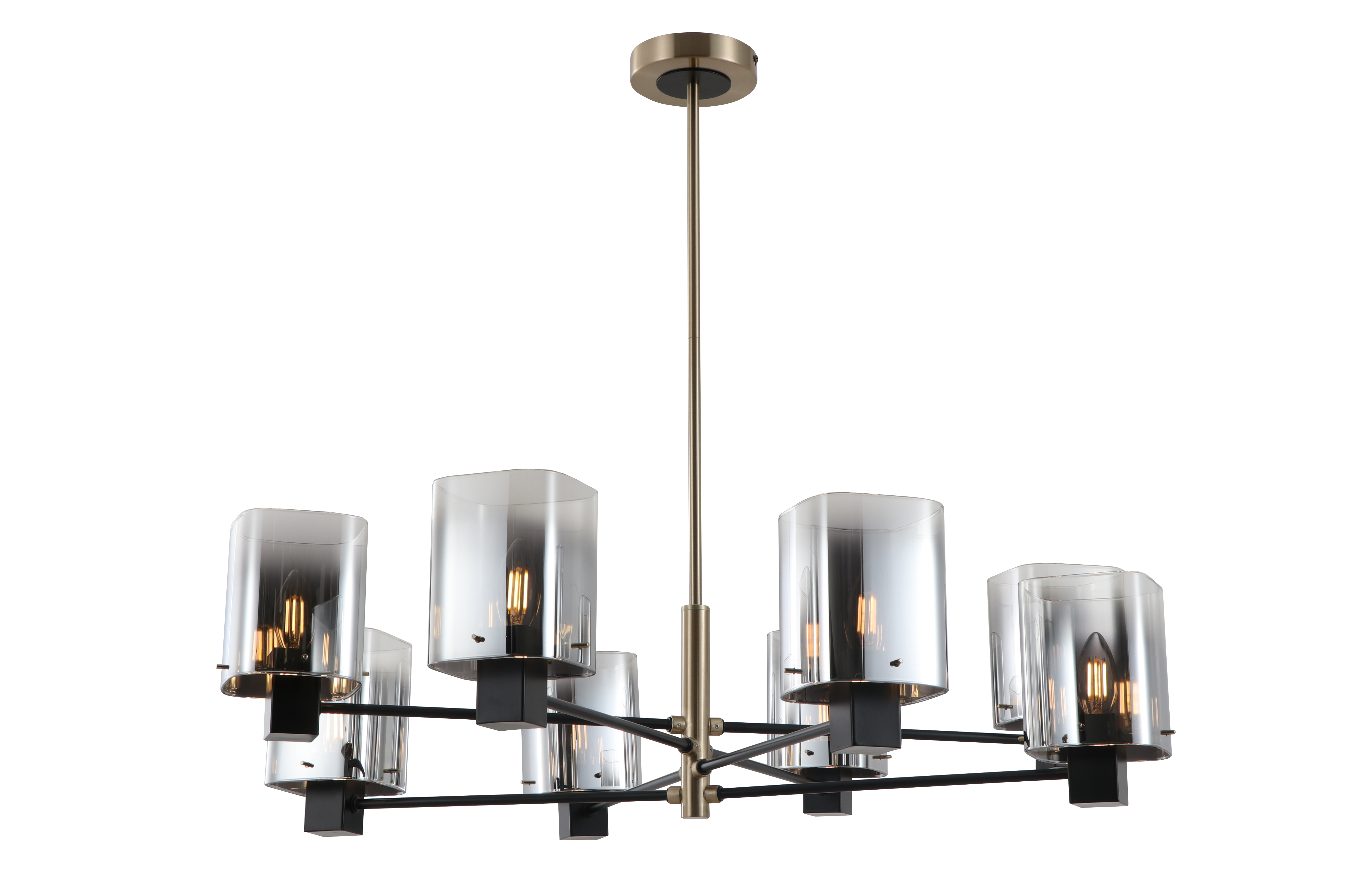 Люстра 15720/8 BK+TJ черный/латунь 8x40W E14 d830 h710, STR24