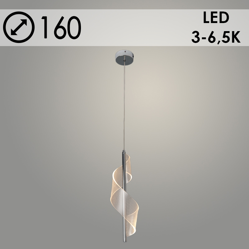 Подвес K38836/1HQ CR хром 8W LED 3000K-4500K-6000K d160 h1000, 24