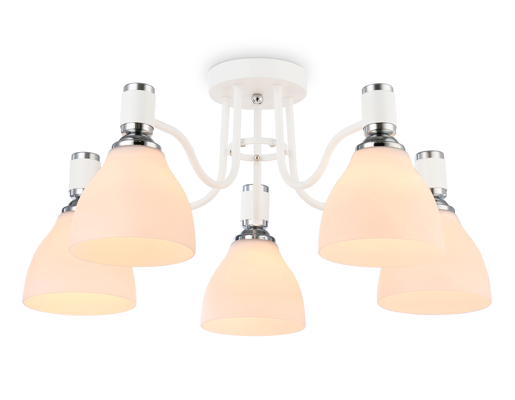 Светильник потолочный Ambrella TR303305/5 WH/CH/FR белый/хром/белый матовый E27*5 max 60W D600*270