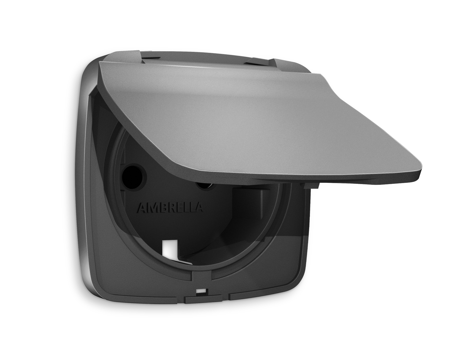 OP6580 Лицевая панель OMEGA (Антрацит серый) для электр розетки с/з со шторками и защ/кр  IP44 QUANT