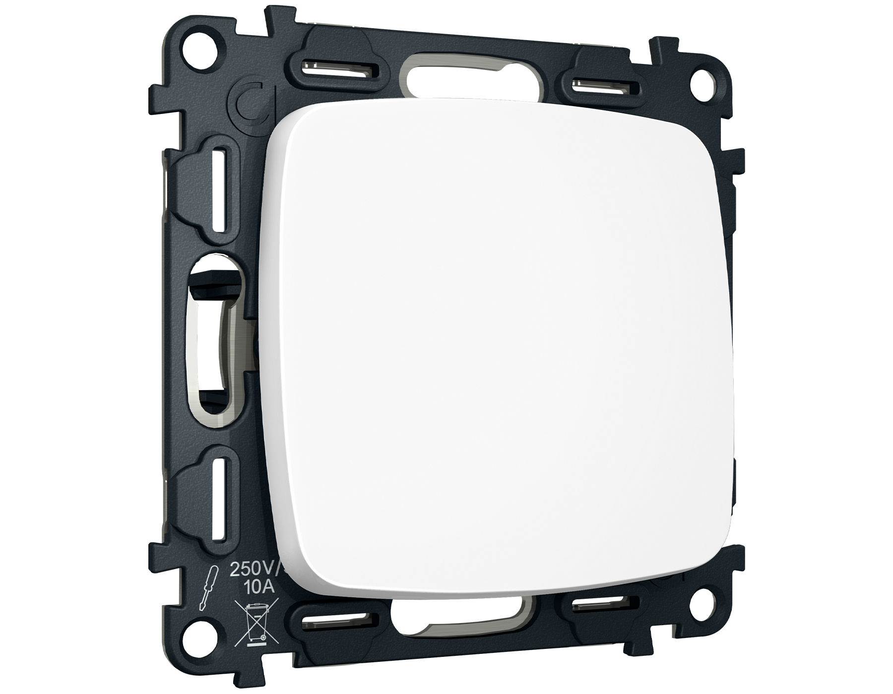 MO121030 Комплект механизма 1-кл перекрестного выключателя OMEGA Белый матовый QUANT (OP1210, VM112)