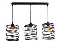 Светильник подвесной в стиле лофт Ambrella TR8403/3 BK черный E27/3 max 60W 720*180*1000
