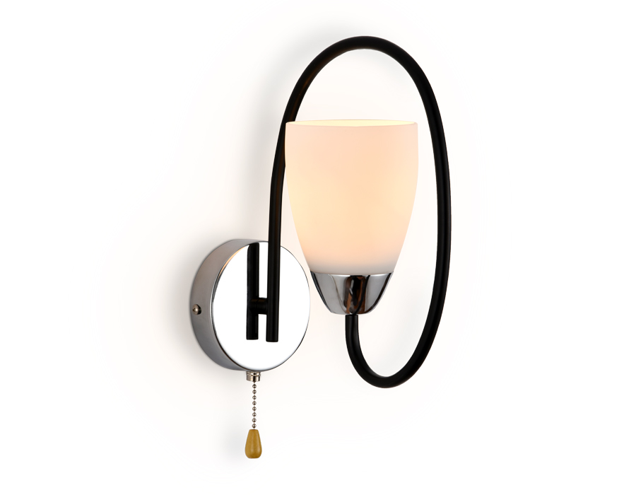 Светильник настенный Ambrella TR3134 BK/CH черный/хром E27 max 40W 320*100*230 с выкл