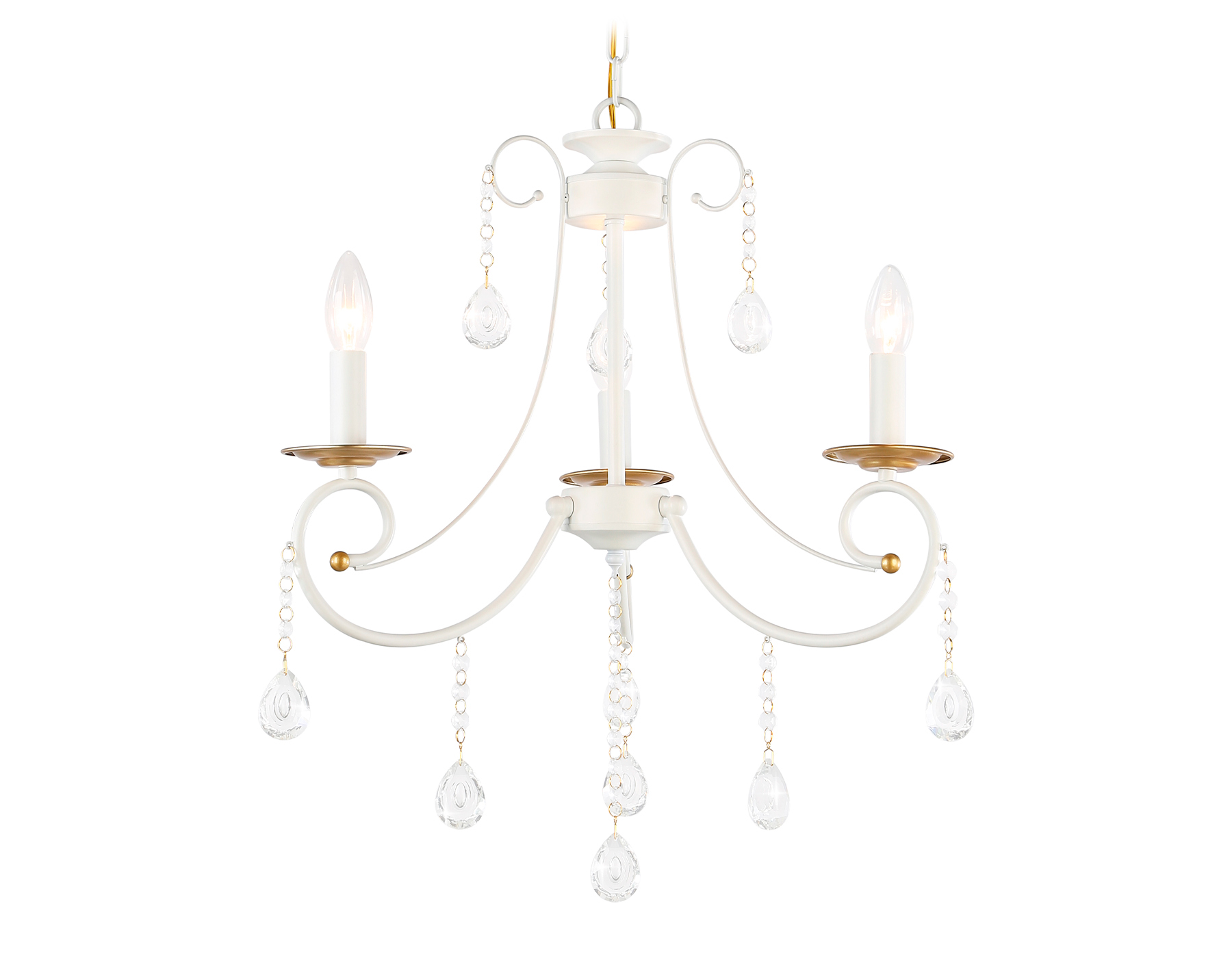 светильник подвесной Ambrella TR4915/3 WH/GD белый/золото E14/3 max 40W D550*860