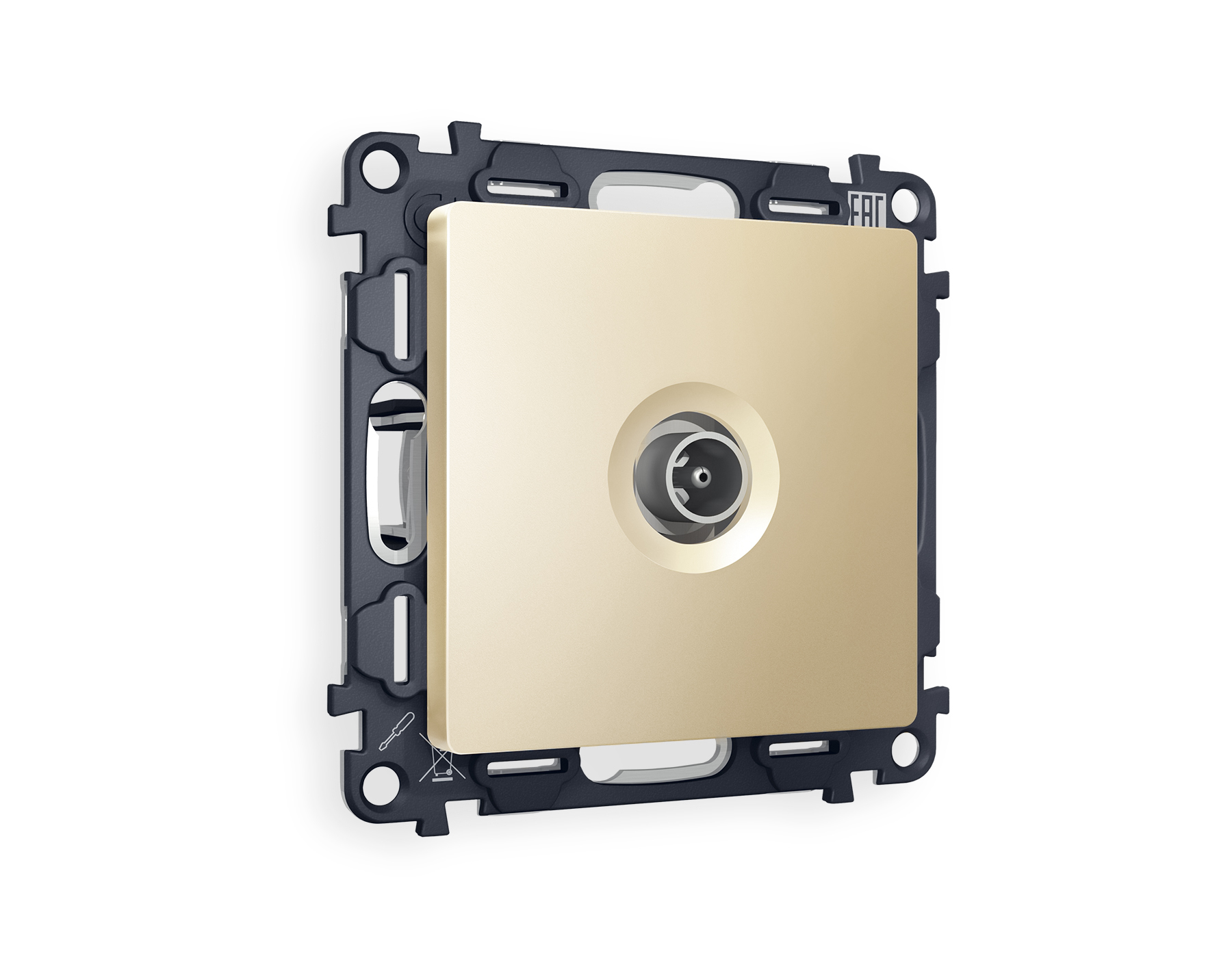 MA613010 Комплект механизма TV розетки оконечной ALFA Шампань 50-870 MHz 1dB QUANT (AP6130, VM202)