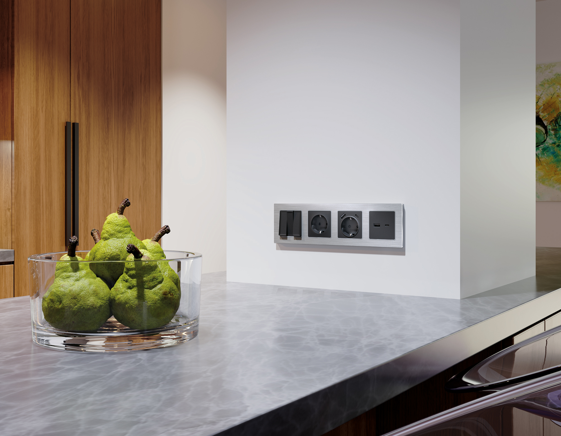 AF550104 Рамка ALFA Platos (Серебро Металл шлифованный) 4-ая