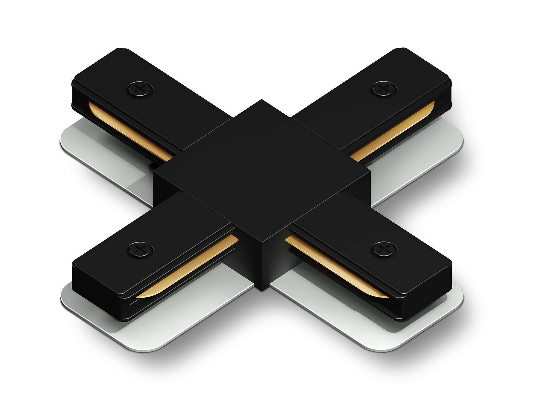 Коннектор Х-образный для однофазного шинопровода Standard 220V 105*105*20 GL7172 BK черный