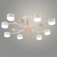 Люстра XI1002/8 WT+WOOD белый/дерево 8х15W GX53 d720 h170, HN25