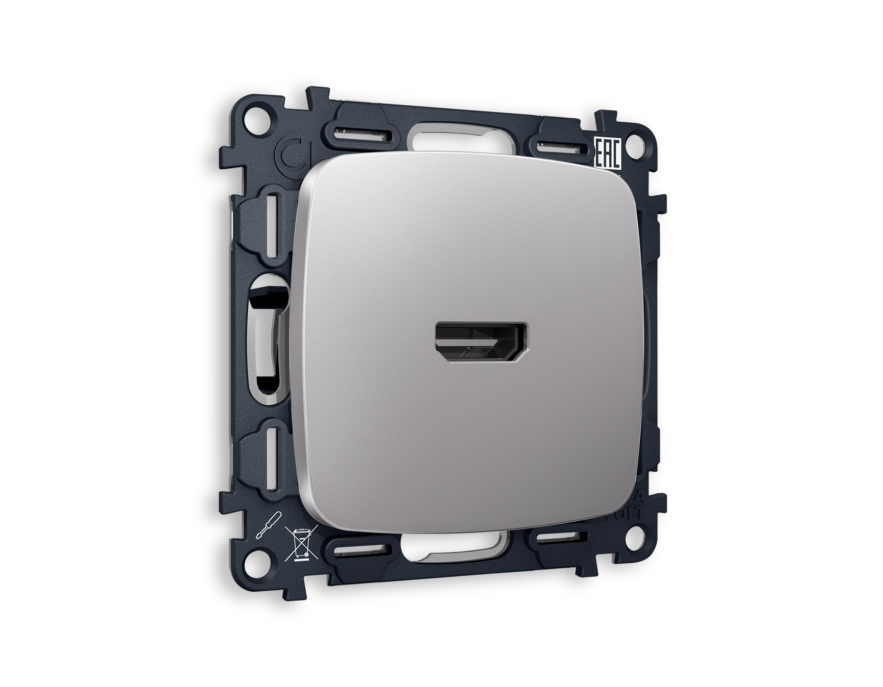 MO514010 Комплект механизма розетки HDMI 2.0 OMEGA Сталь матовы 40V/500mA 2.0GHz QUANT(OP5140,VM222)