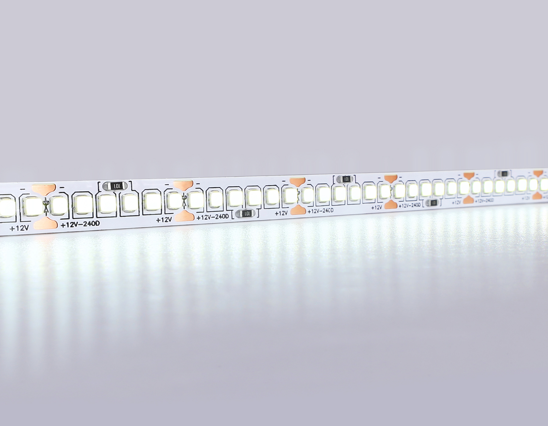 Светодиодная лента AMBRELLA GS1403 2835 240Led/ 17W m/ 12V IP20 6500K/ 5000*10*1.2mm (2 конт.)