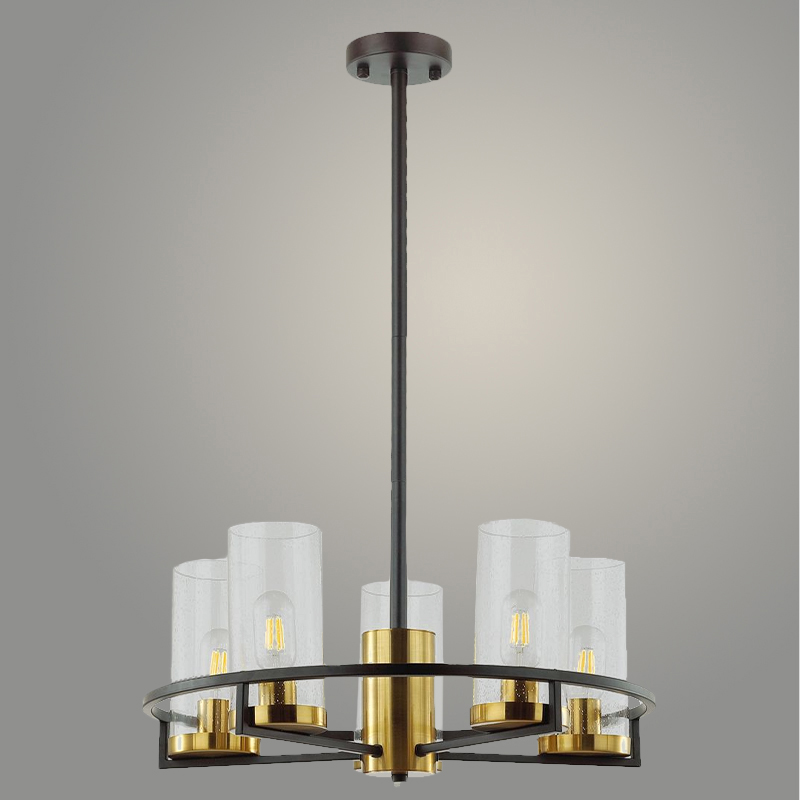 Люстра 2833/5 BK+AB черный/бронза 5х40W E27 d550 h1200, XLD22