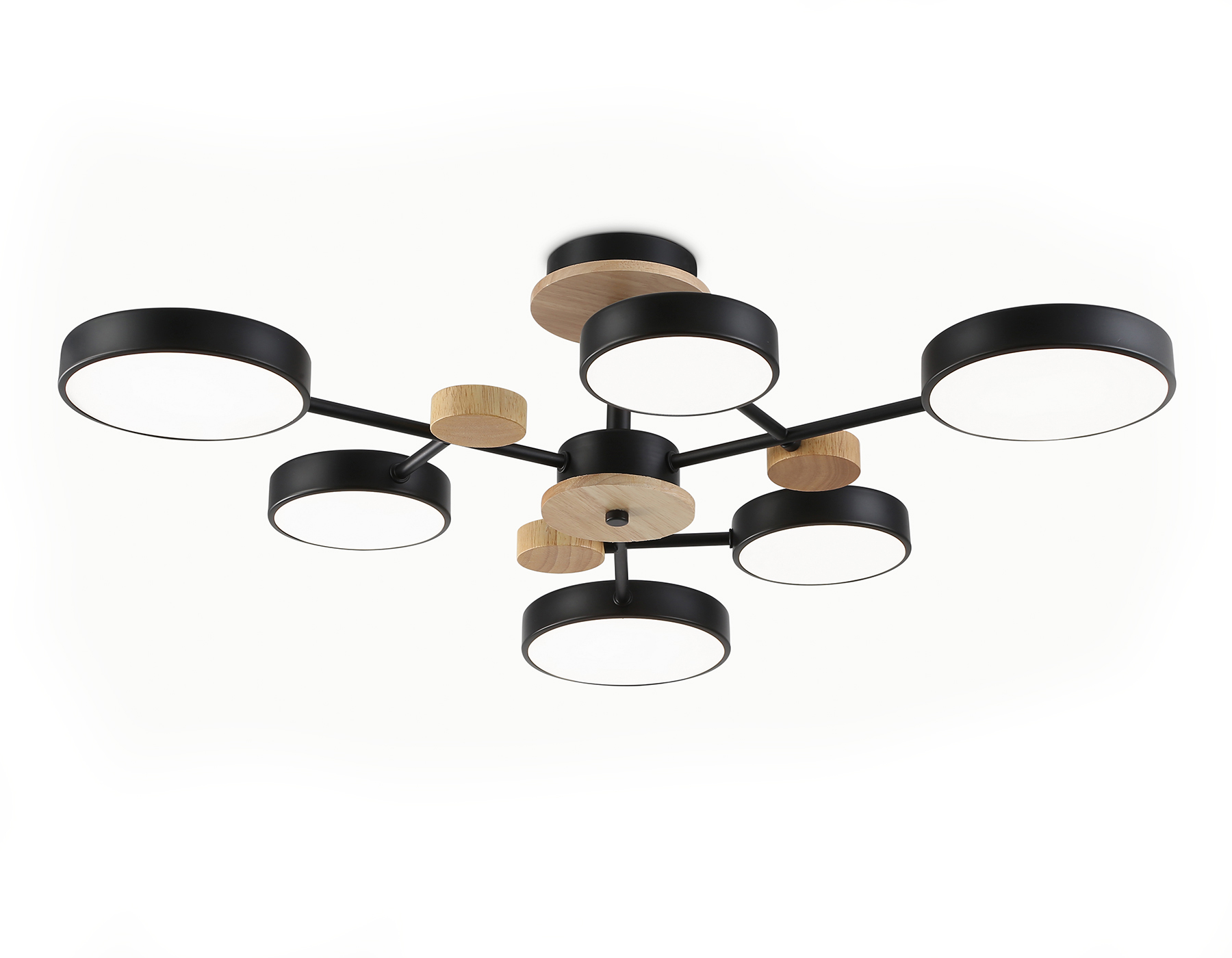 Светильник светодиодный подвесной AMBRELLA FL4863/6 BK/WD черный/дерево 90W 3000-6000K (без ПДУ)