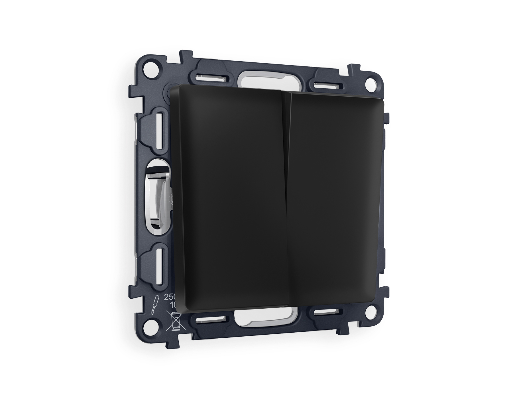 MA803020 Комплект механизма 2-кл проходного выключателя ALFA Черный матовый QUANT (AP8030, VM120)