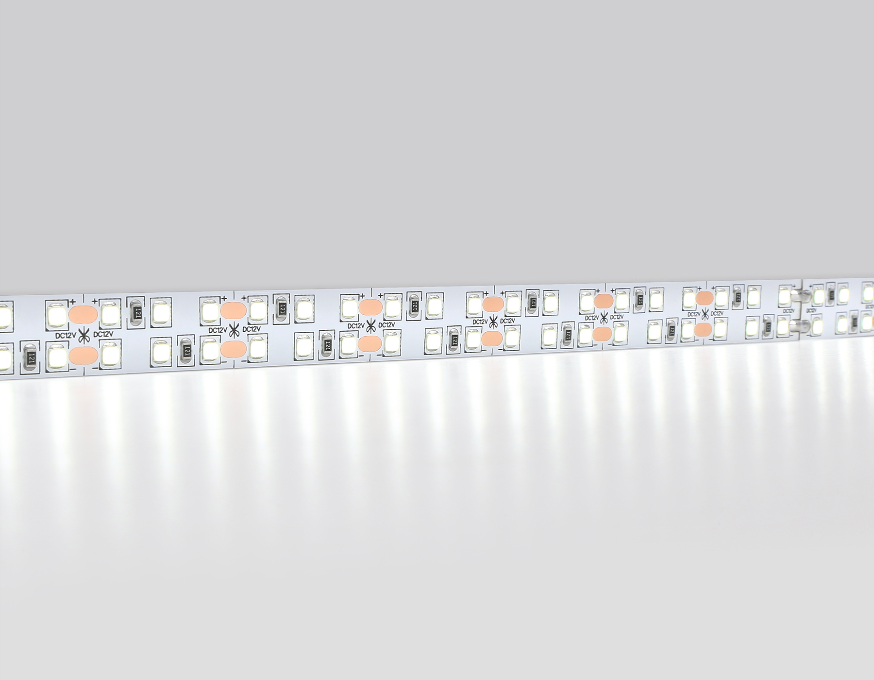 Светодиодная лента AMBRELLA GS1703 2835 240Led/ 24W m/ 12V IP20 6500K/ 5000*10*1.2mm (2 конт.)