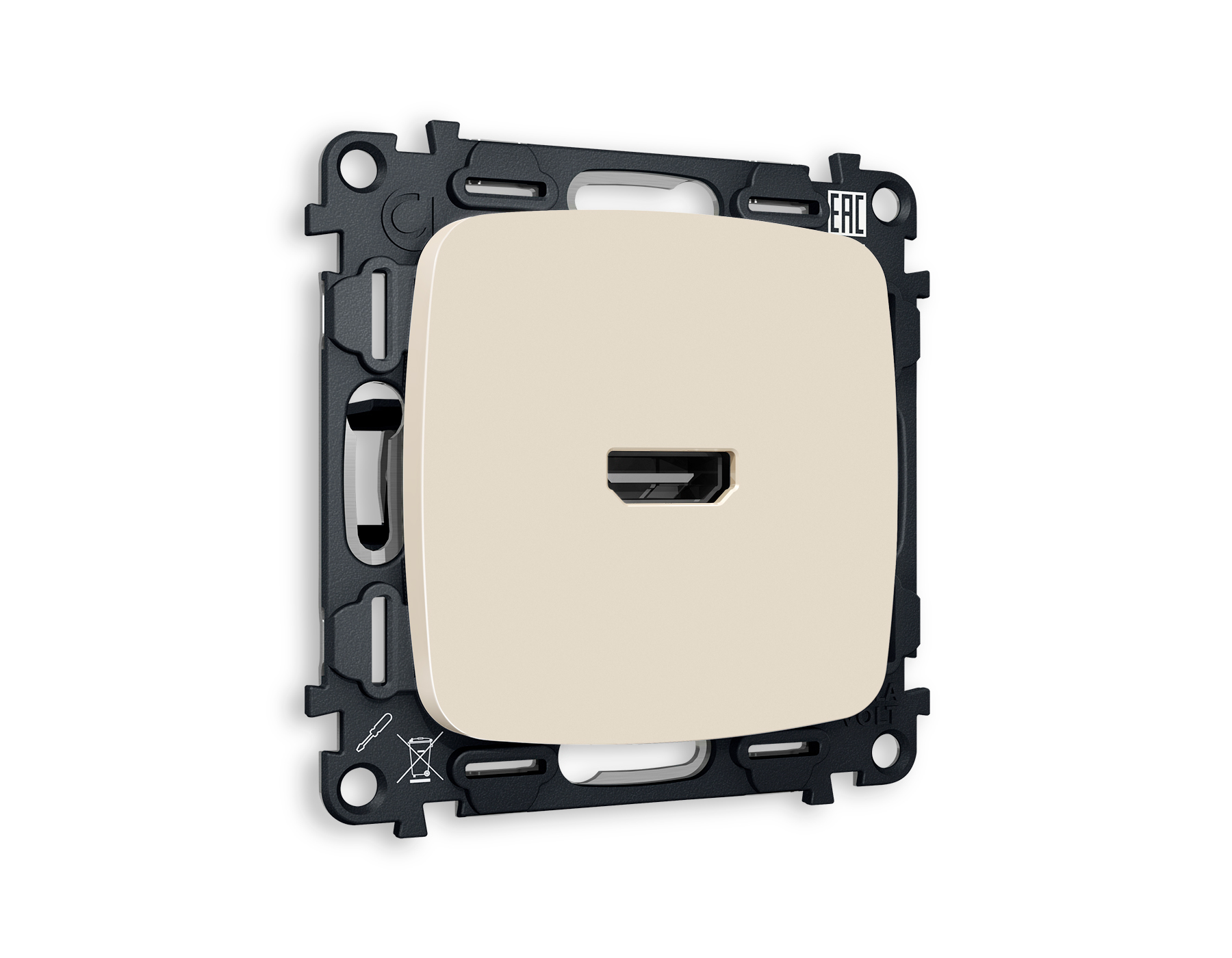 MO334010 Комплект механизма розетки HDMI 2.0 OMEGA Бежев матовы 40V/500MO 2.0GHz QUANT(OP3340,VM222)