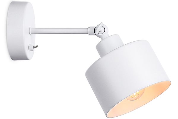 Накладной спот с выключателем в стиле лофт TR8135 WH белый E27 max 40W D120*290