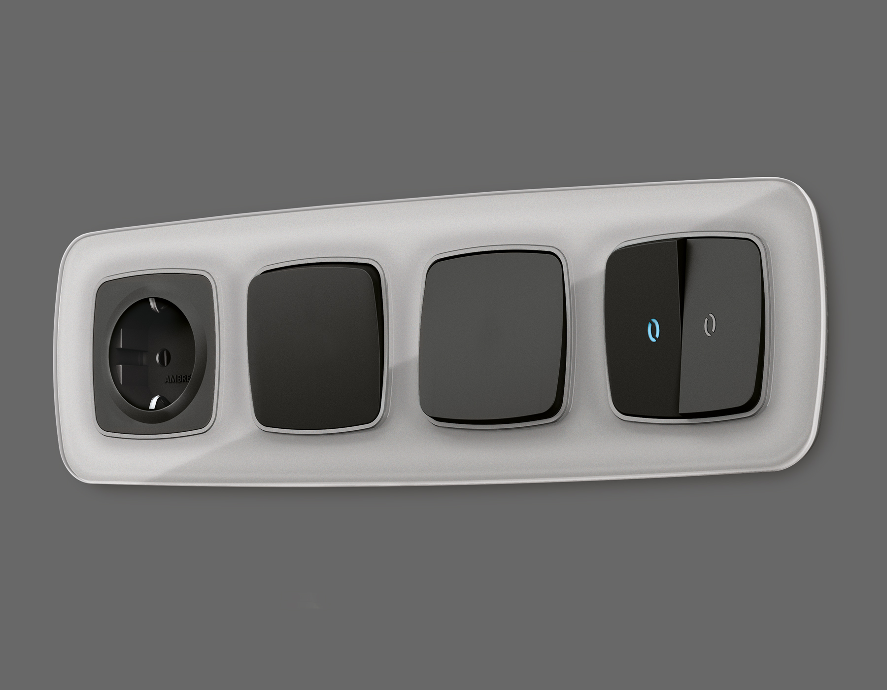 OP8060 Лицевая панель OMEGA (Черный матовый) для электрической розетки с/з QUANT