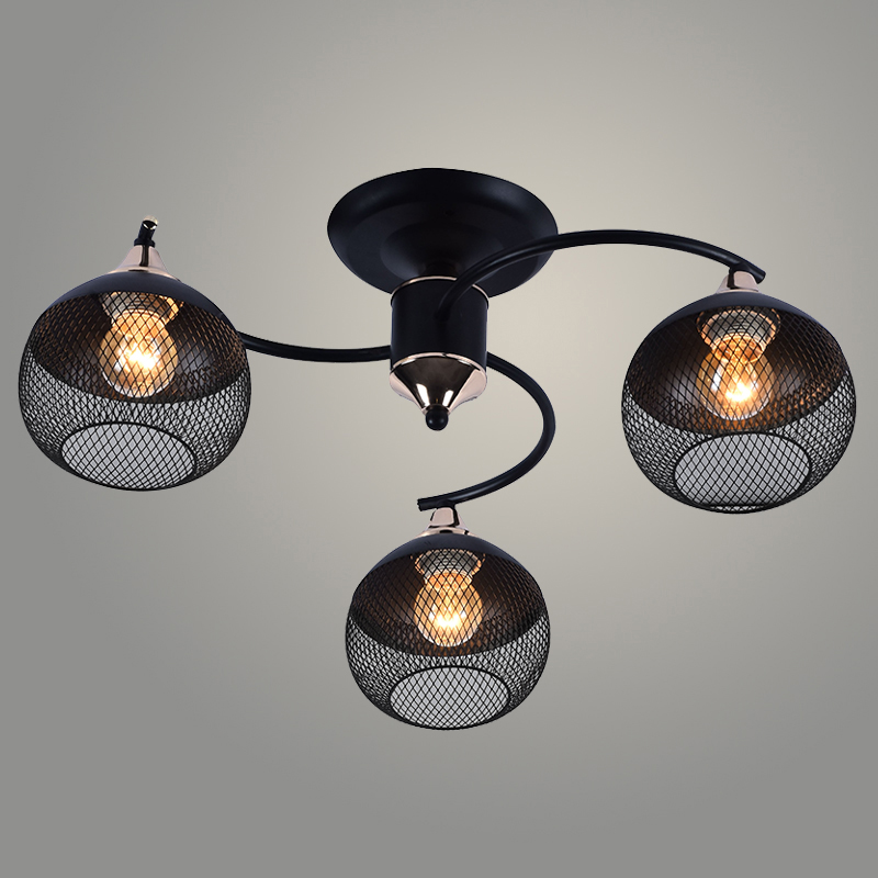 Люстра DA5084/3B BK+FGD черный/золото 3х60W E27 d540 h230