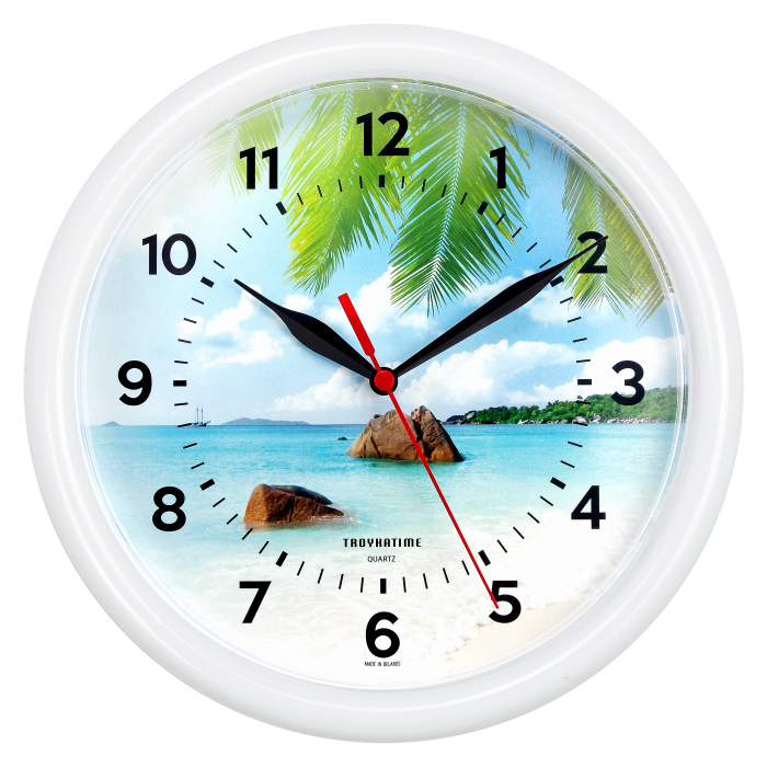 Часы настенные Troyka 21210279 белый/цветной 24,5х24,5 см