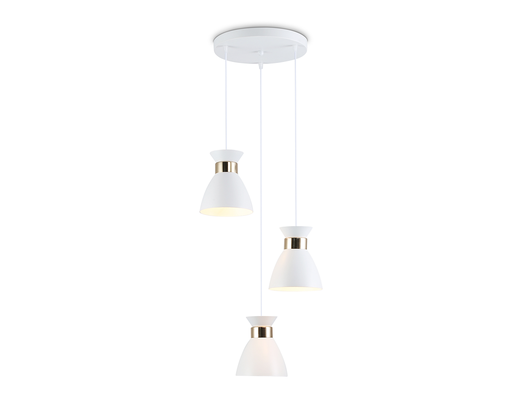 Светильник подвесной AMBRELLA TR8467/3 WH/FGD белый/золото E27/3 max 60W D340*1000