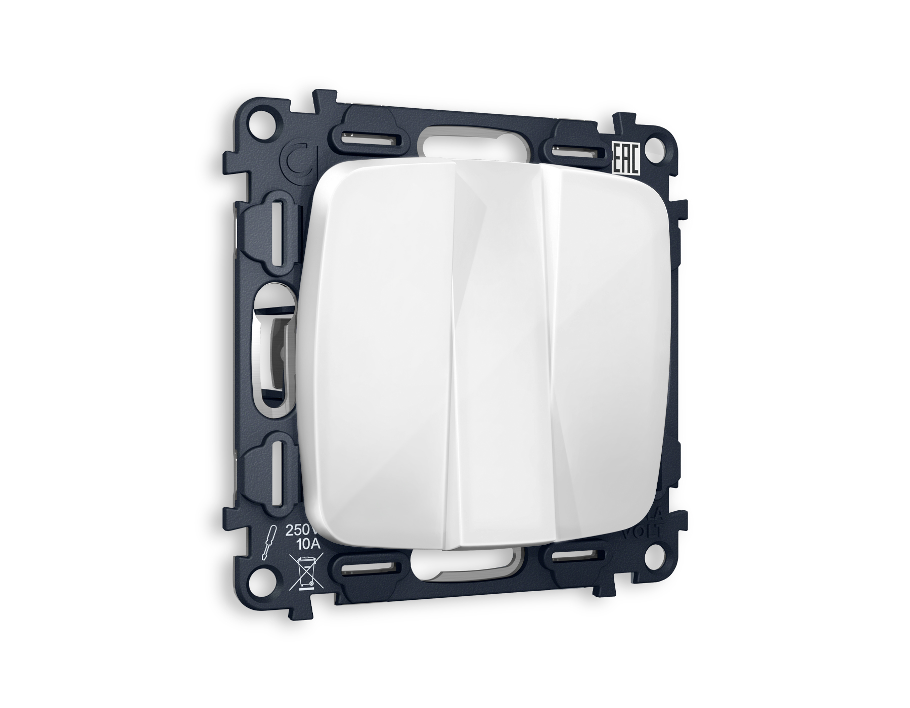 MO105010 Комплект механизма 3-кл выключателя OMEGA Белый глянец QUANT (OP1050, VM133)