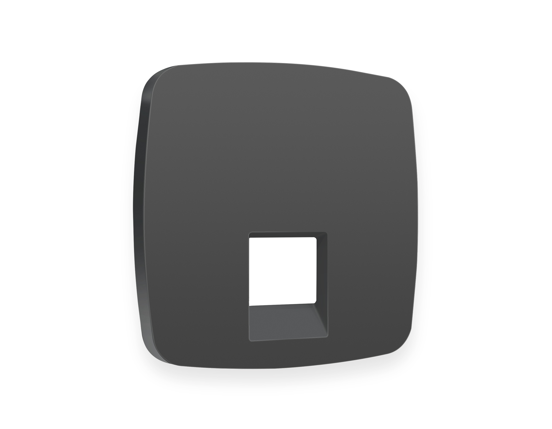 OP9120 Лицевая панель OMEGA (Графит Мягкое касание) для компьютерной/телеф розетки RJ-45/RJ-11 QUANT