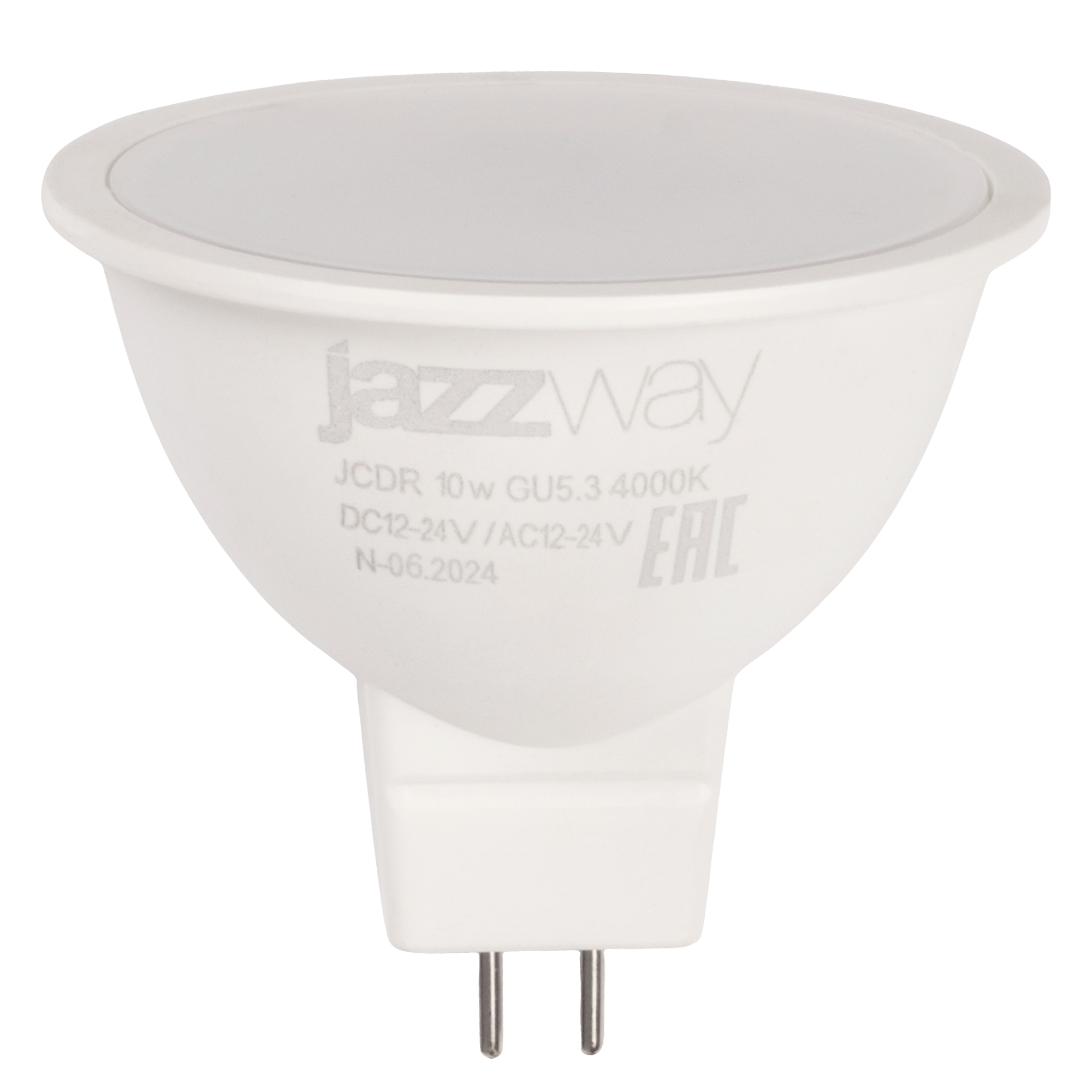 Лампа JAZZWAY PLED-SP JCDR 10w 4000K GU5.3 12-24V низковольтовые, для опасных объектов (10/100)