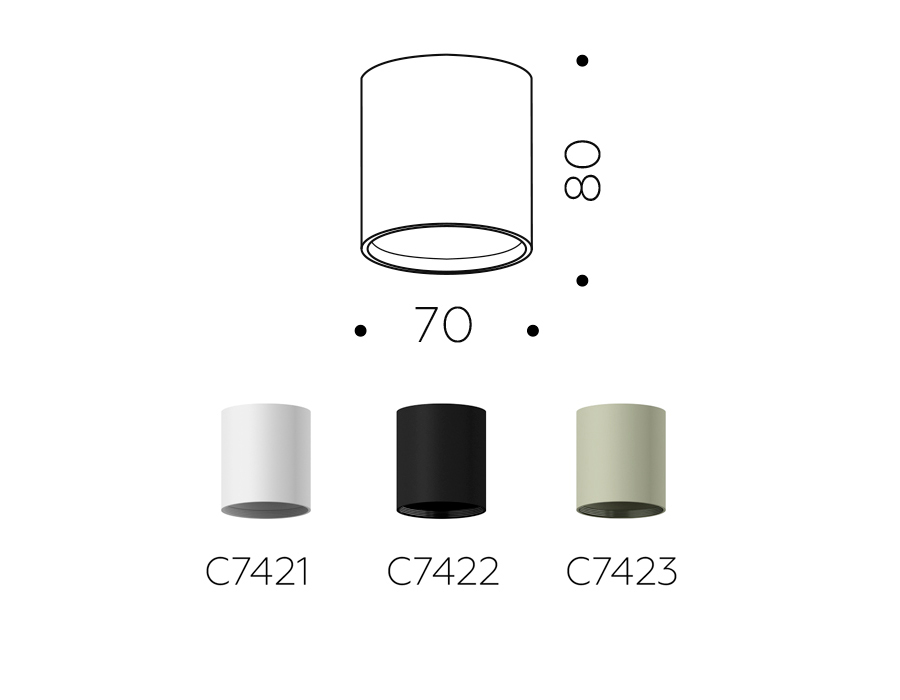 Корпус светильника накладной D70mm C7421 SWH белый песок D70*H80mm MR16 GU5.3