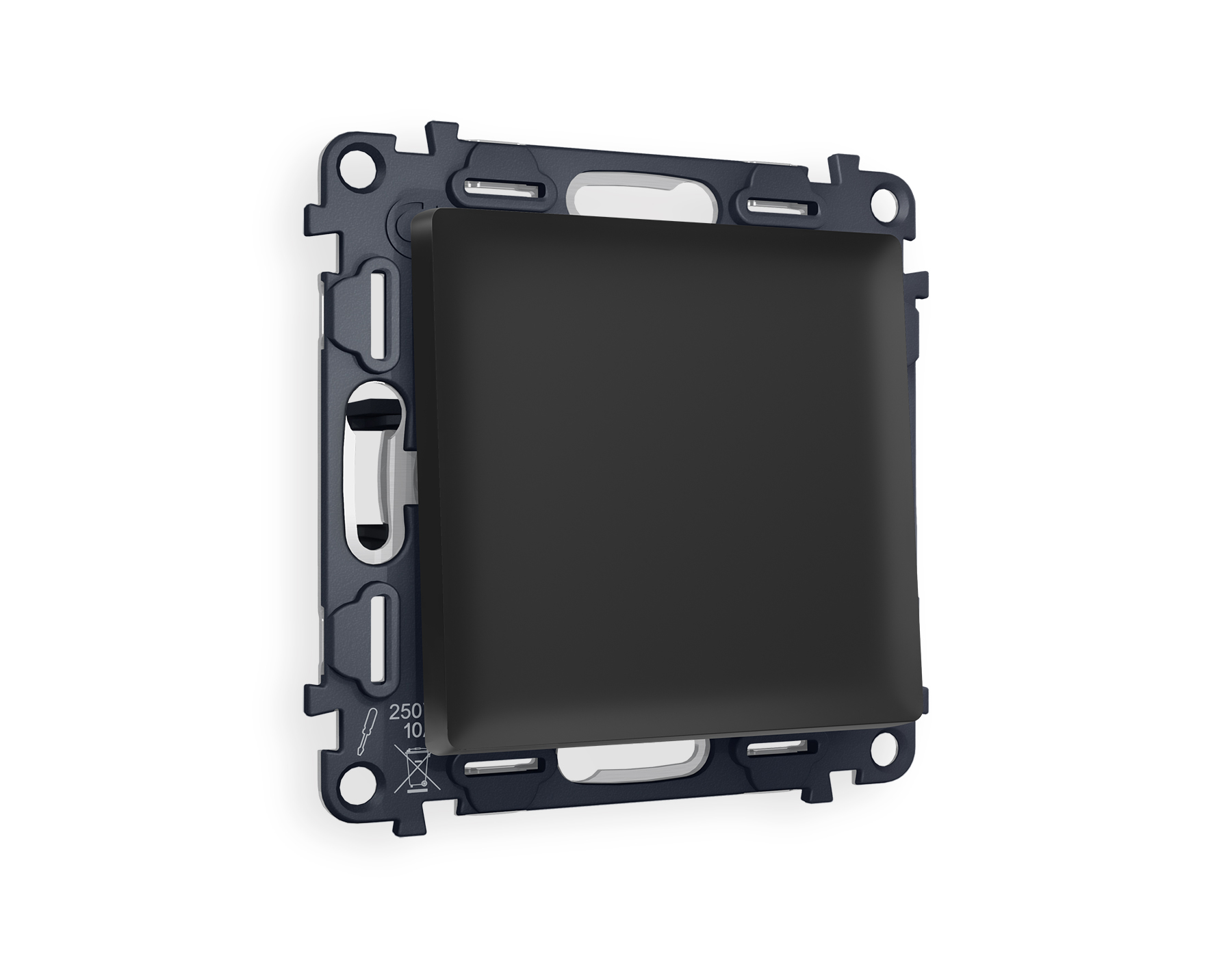 MA801030 Комплект механизма 1-кл перекрестного выключателя ALFA Черный матовый QUANT (AP8010, VM112)