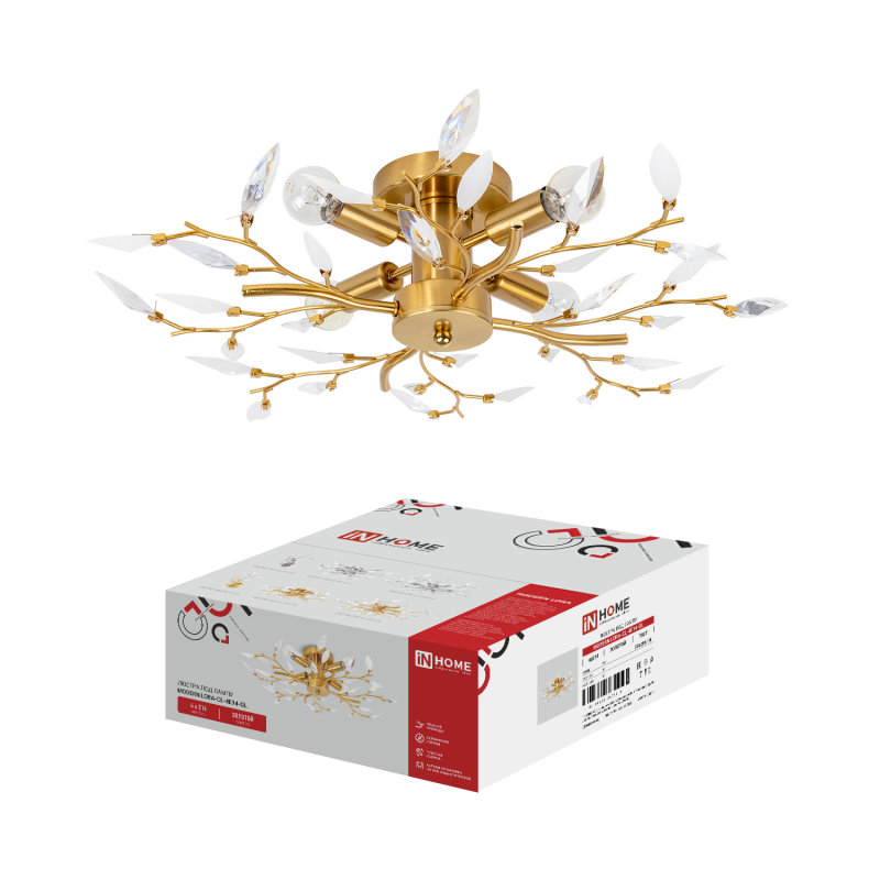 Люстра под лампу MODERN LORA-CL-4E14-GL 4хЕ14 золотой IN HOME