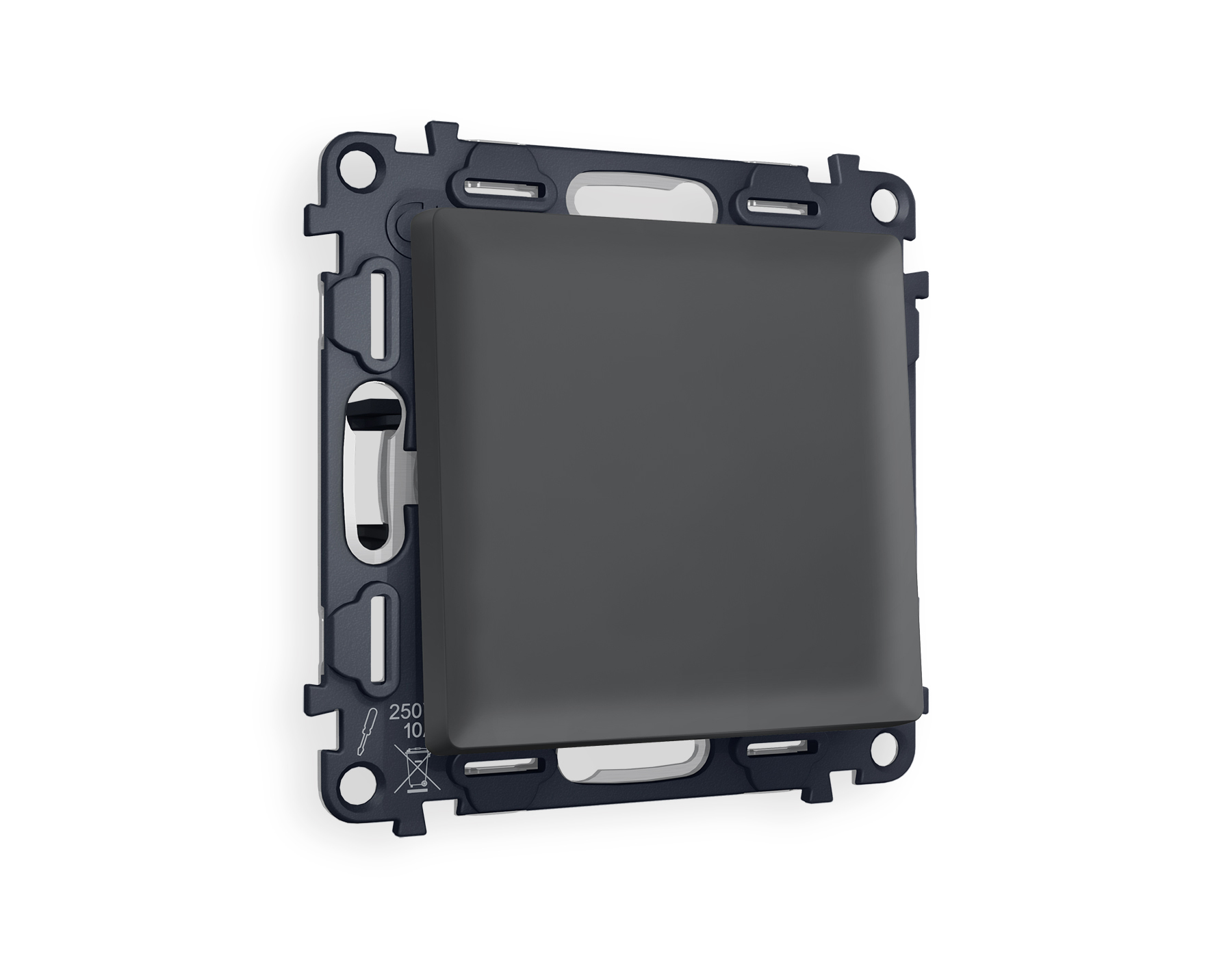 MA901010 Комплект механизма 1-кл выключателя ALFA Графит мягкое касание QUANT (AP9010, VM101)