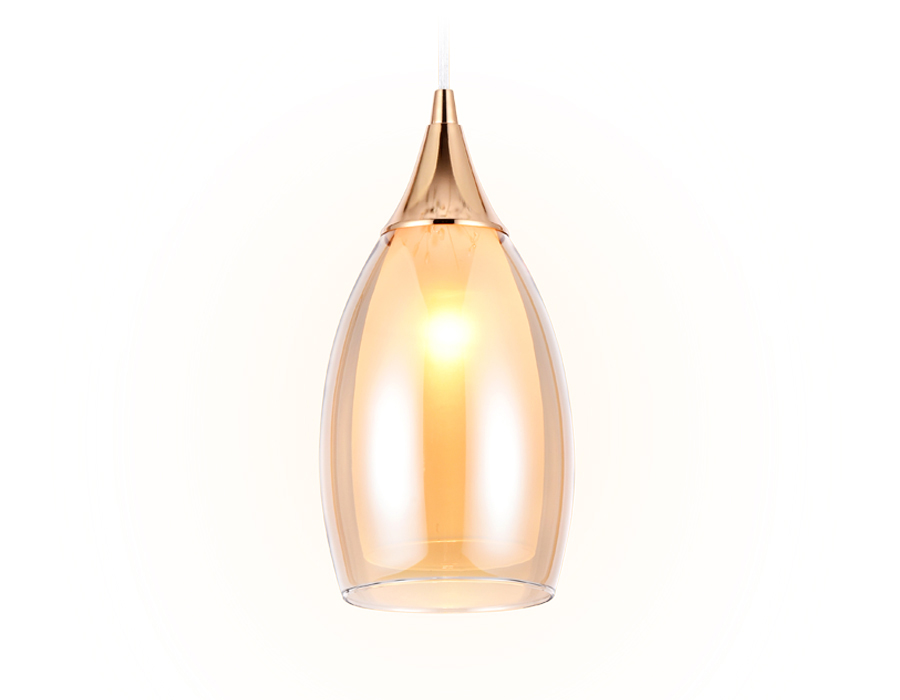 Светильник подвесной Ambrella TR3543 GD/TI золото/янтарь E14 max 40W D130*1000