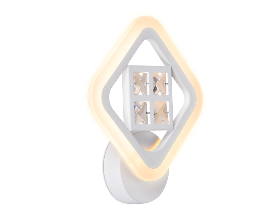 Светильник настенный Ambrella FA284 WH белый 15W 260*230*60 с хрусталем